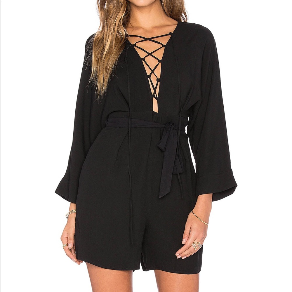 Never worn NWT Lucca Couture Lace Up Romper